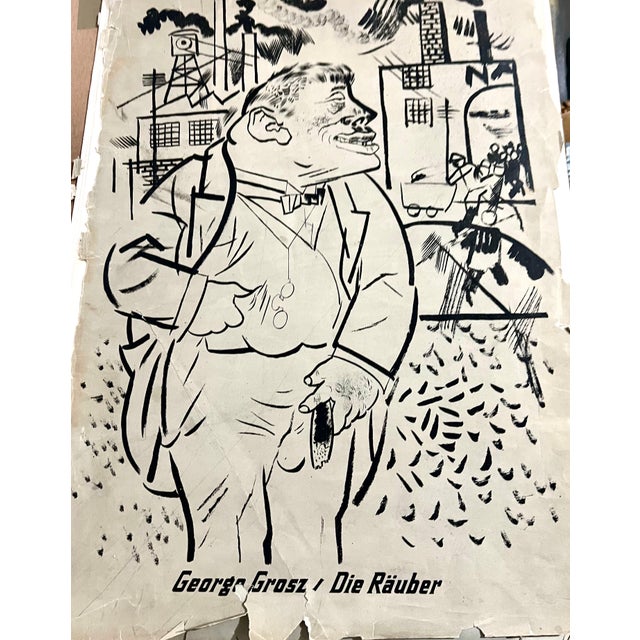 George Grosz, Large George Grosz 1923 Lithograph Die Rauber German Expressionism Wpa Realism For Sale - Image 11 of 13