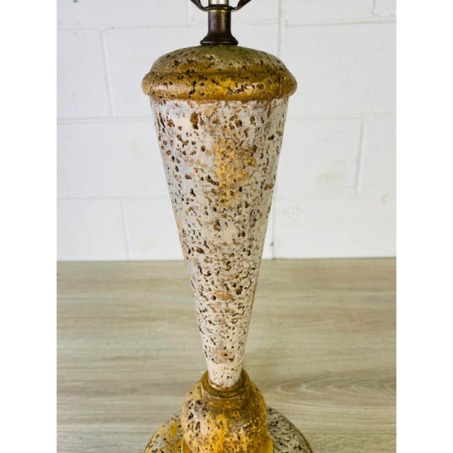 1970s Vintage 1970s Metal Cork Style Table Lamp For Sale - Image 5 of 9