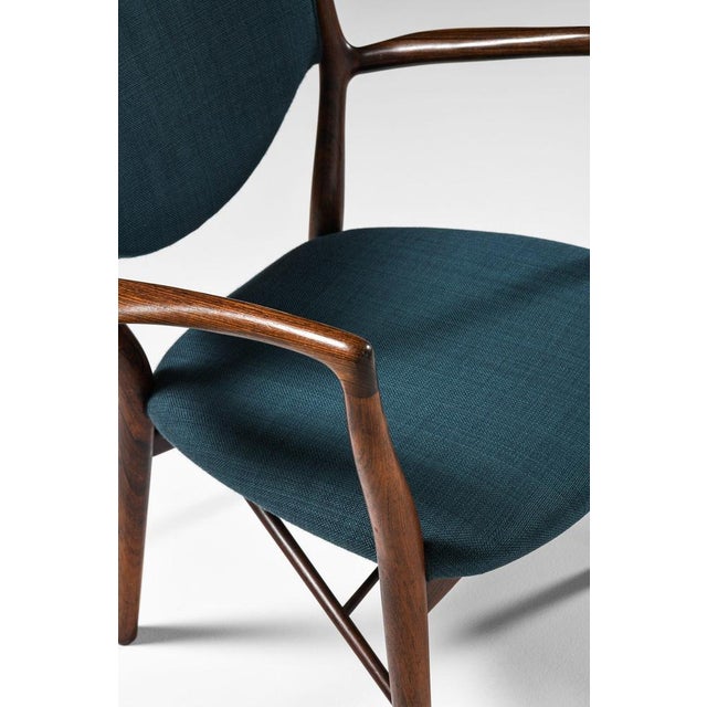 Armchairs in Rosewood and Fabric attributed to Finn Juhl, 1946, Set of 2 For Sale - Image 6 of 10
