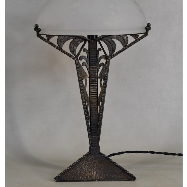 French Art Deco Lamp by A. Calmels & Muller Freres - 1920s France For Sale - Image 9 of 12