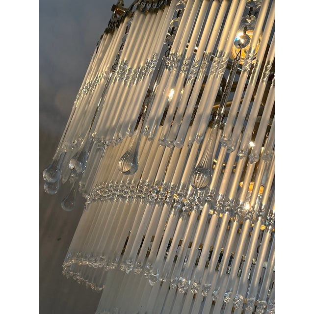 Vintage Opaline Teardrop Rod Chandelier, 1970s For Sale - Image 10 of 18