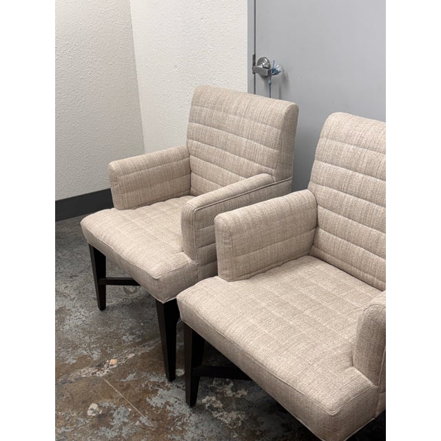 Hickory White Channel Tufted Lounge Armchairs, Pair For Sale - Image 10 of 12