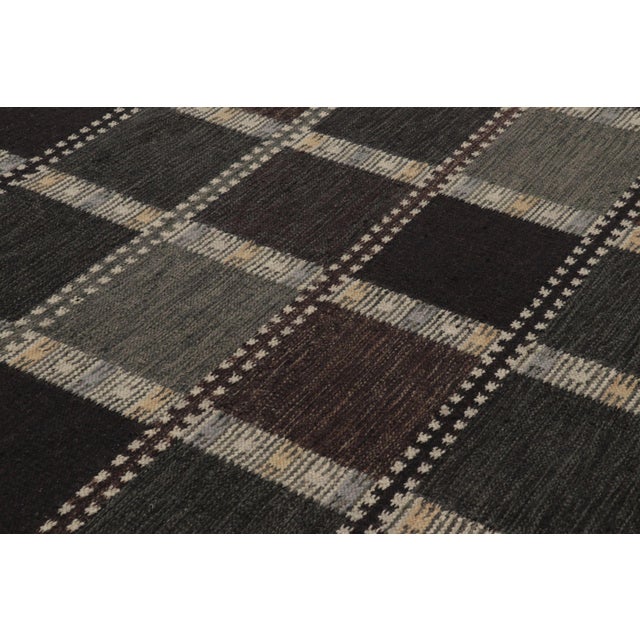 2010s Rug & Kilim’s Scandinavian-Inspired Rug, Deep Purple and Teal Geometric Patterns For Sale - Image 5 of 10