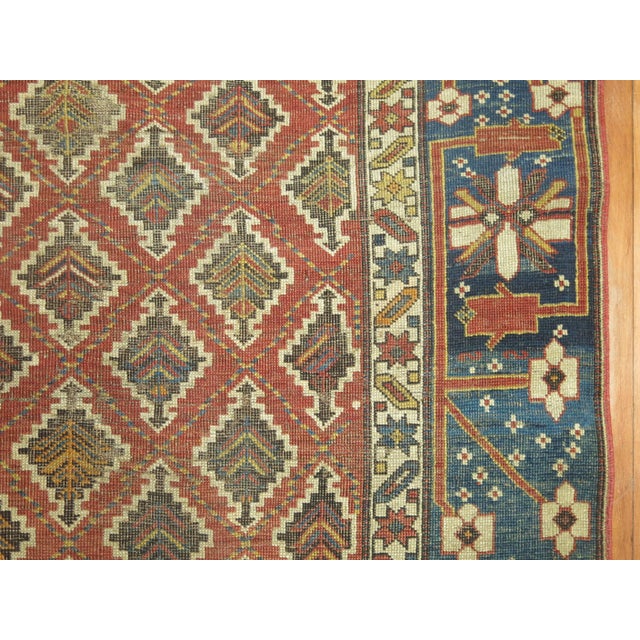 19th Century Rustic Caucasian Tribal Throw Rug - 3'9" x 4'11" For Sale - Image 17 of 18