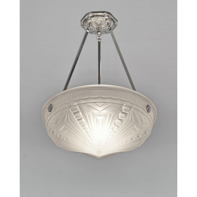 Art Deco French Art Deco Pendant Light by Muller Freres 1920s France For Sale - Image 3 of 7