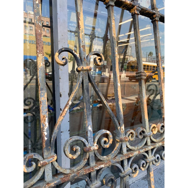 Spanish Revival 1920s Spanish Revival Iron Gate With Spanish Hearts For Sale - Image 3 of 10