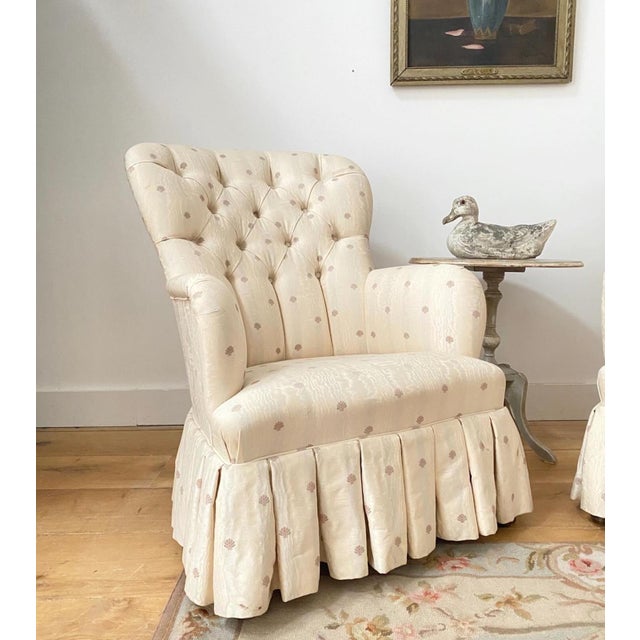 Edwardian Button Back Chairs, Set of 2 For Sale - Image 4 of 5