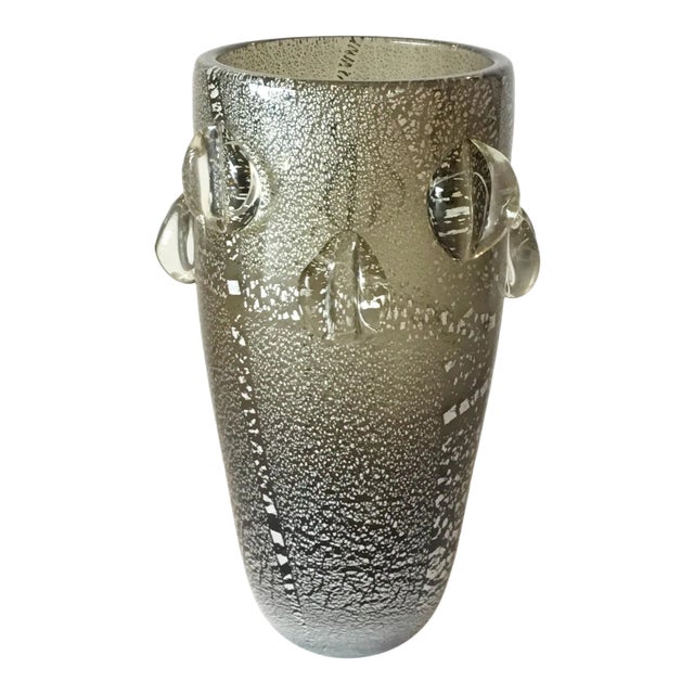 Studio A Modern Smokey Italian Art Glass Button Vase For Sale