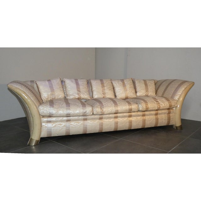Colonial Style Sofa and Armchair with Saber-Shaped Resin Feet, Italy, 1970s, Set of 2 For Sale - Image 15 of 18