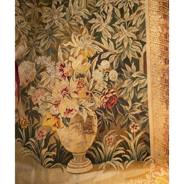 Textile 18th Century French “Spring” From Les Enfants Jardiniers Tapestry For Sale - Image 7 of 12