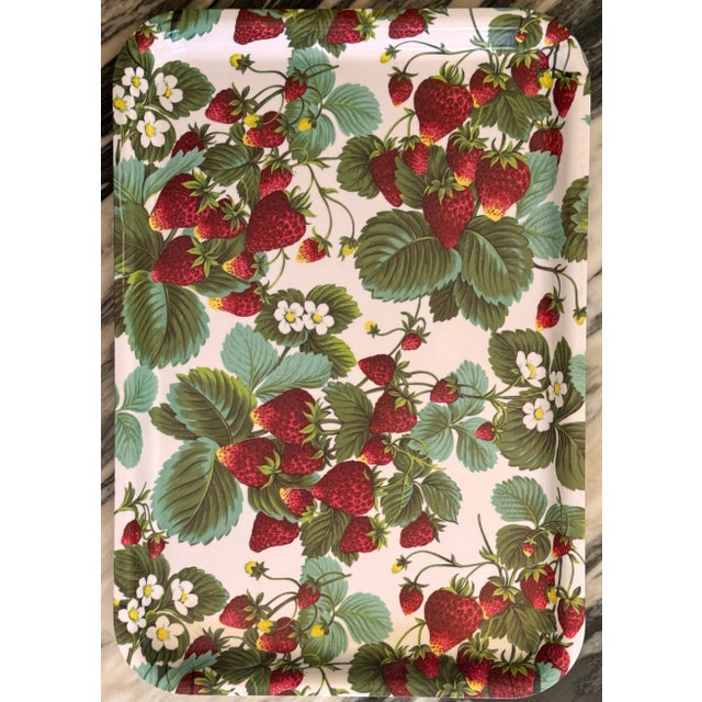 Red LastChance!Made in Italy Strawberry Motif Serving Tray For Sale - Image 8 of 10