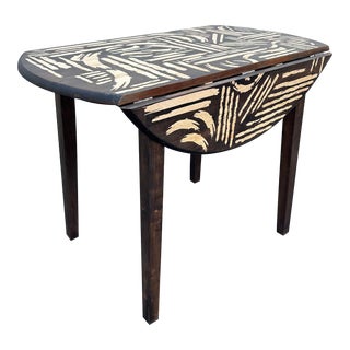 Drop Leaf Dining Table - Abstract Espresso and Natural Wood For Sale