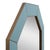 Mid-Century Modern Mid-Century Modern Style Blue Octagonal Leather Mirror For Sale - Image 3 of 6