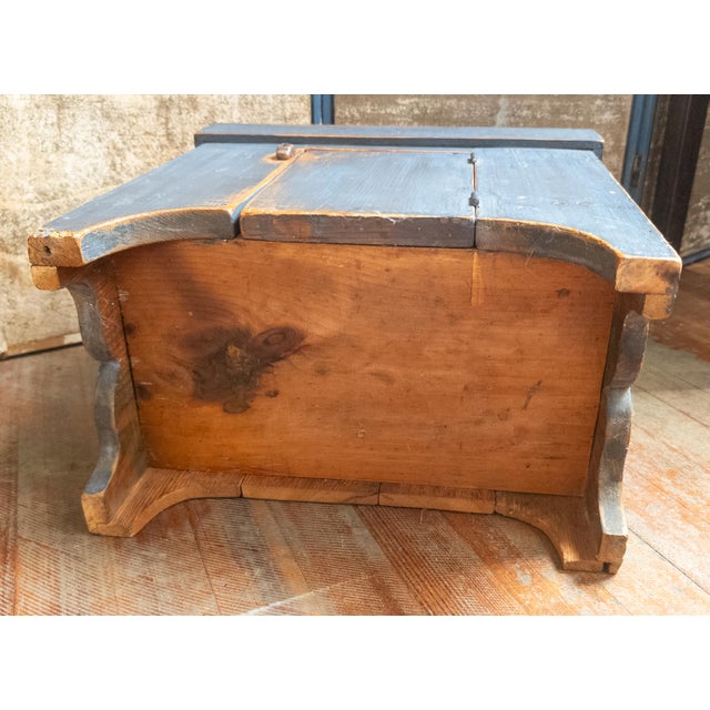 20th Century Child's Size Miniature Dry Sink in Blue Paint For Sale - Image 12 of 12