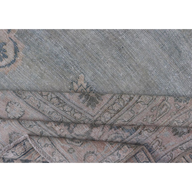 Antique Persian Khorassan Rug With Soft Blue and Taupe Allover Medallion 9'7 X 13 For Sale - Image 15 of 16