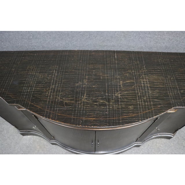 Ethan Allen Chinoiserie Serpentine Console Cabinet / Sideboard For Sale - Image 9 of 16