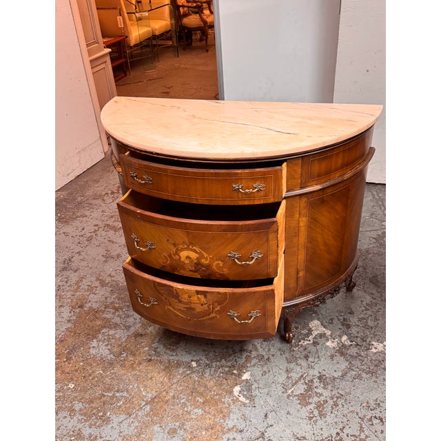 Late 19th Century Neoclassical Semicircular Demi-Lune Commode, 19th Century For Sale - Image 5 of 12