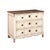 A French Neoclassical painted serpentine commode from the 18th century. This antique chest from France has a ruffled...
