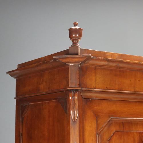 Brown Antique Umbertino Walnut and Poplar Wardrobe, Italy, 19th Century For Sale - Image 8 of 13