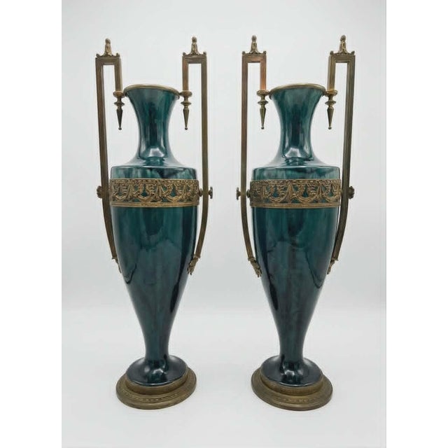 Neoclassical Amphora Vases, 1890s, Set of 2 For Sale - Image 6 of 6