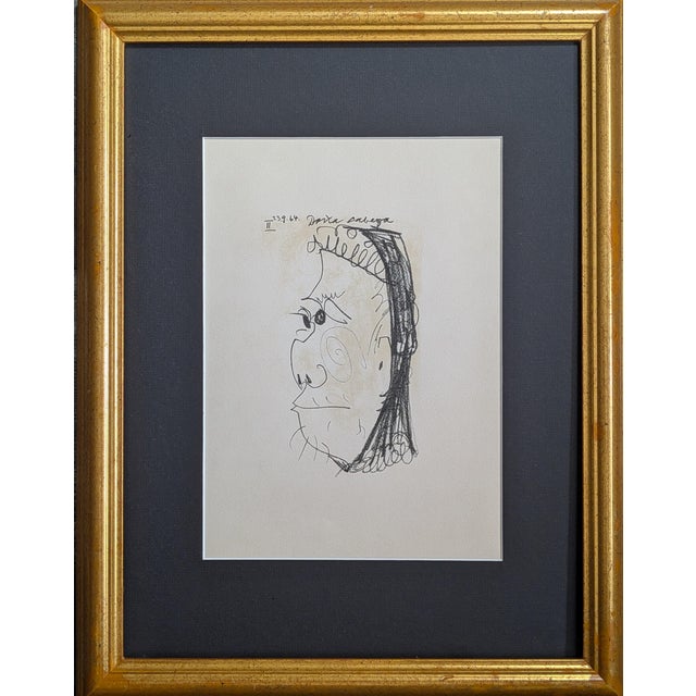 Pablo Picasso, Profile, Original Color Serigraph, 1964 For Sale