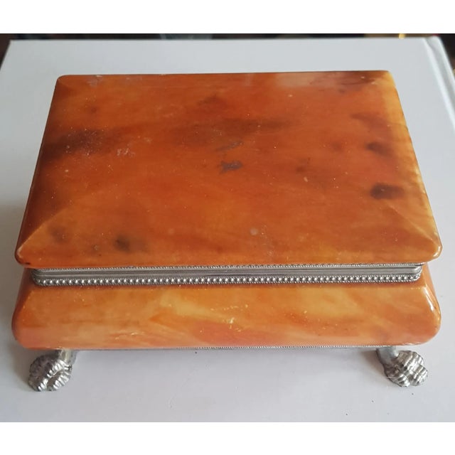 1960s Alabaster Box with Lion's Paw Feet For Sale - Image 5 of 5