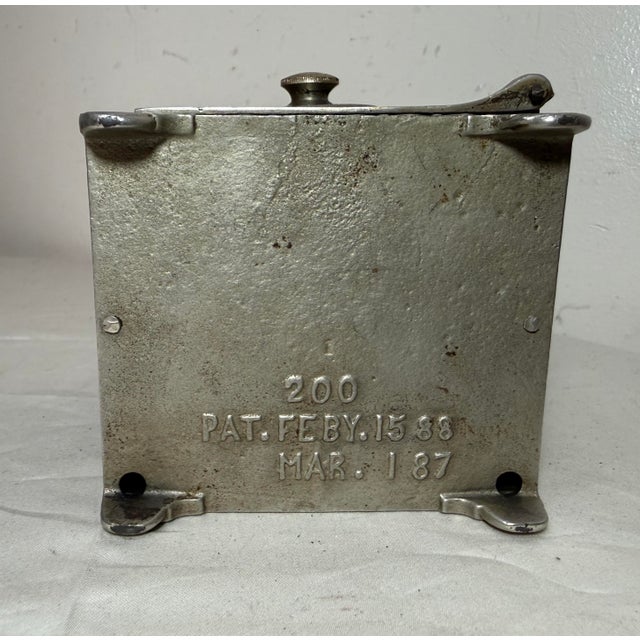 Antique 19th Century Ornate Cast Iron Security Safe Deposit Lockable Still Bank For Sale - Image 11 of 12
