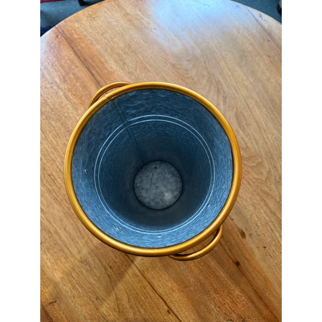 Mackenzie Childs Galvanized Metal Flower Market Vase For Sale - Image 10 of 12