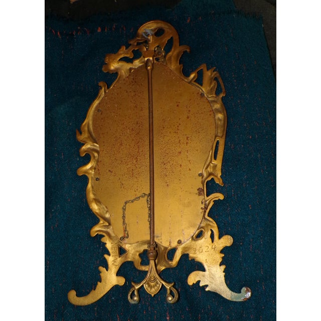 Antique Nb&iw Gold Gilt Rococo Brass Table Mirror Free Standing Vanity Mirror For Sale - Image 14 of 15