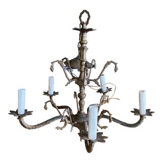 1930s Brass Spanish Chandelier For Sale