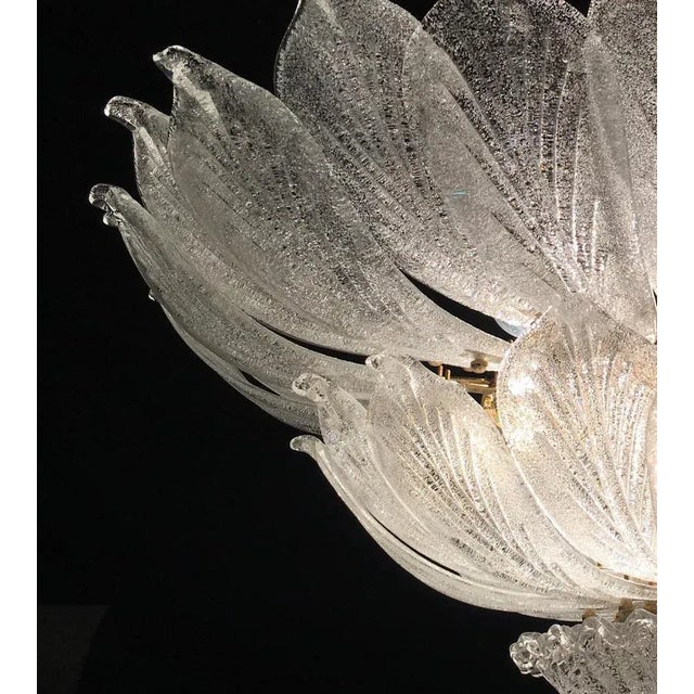 Italian Murano Glass Leave Flush Mount Chandelier For Sale - Image 16 of 18