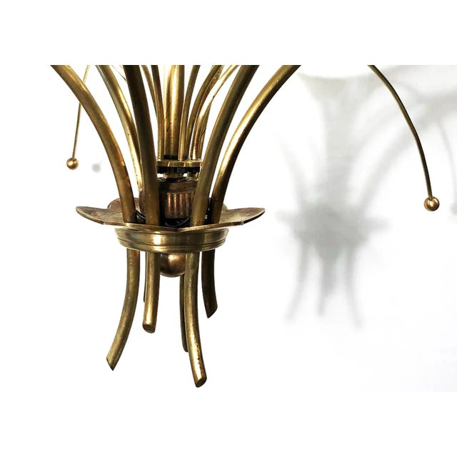 French Perforated Iron Pendant Lamp by Kobis et Lorence, 1950s For Sale - Image 9 of 11