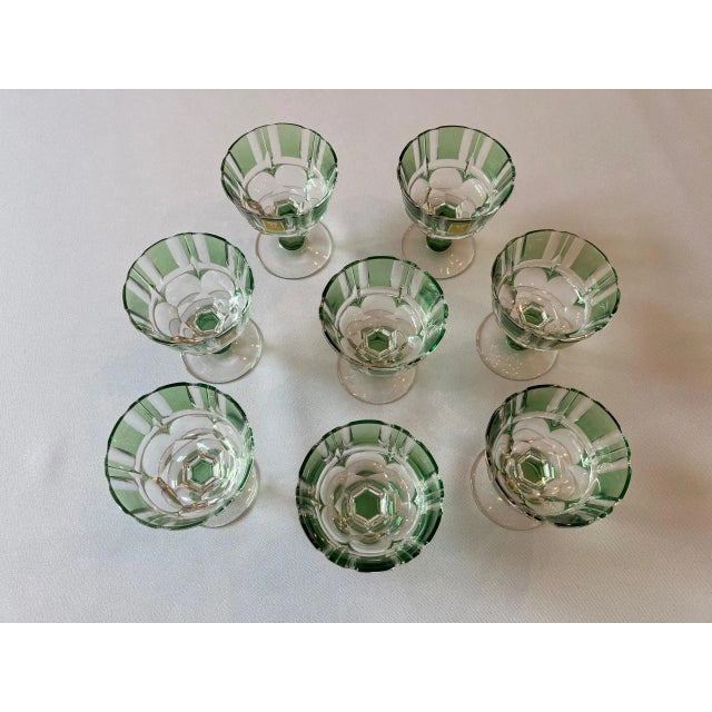 New Kagami Crystal “Bamboo” Liqueur/Sake Glasses – Set of 8 For Sale - Image 4 of 10