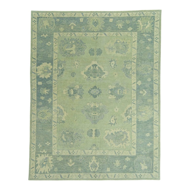 Turkish Oushak Rug 9'2" x 11'10" #19054 For Sale