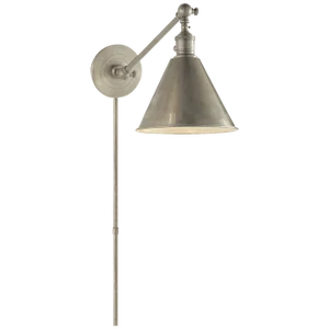 Chapman & Myers for Visual Comfort Signature Boston Functional Single Arm Library Light in Antique Nickel