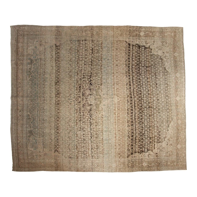 Vintage Distressed Bijar Carpet - 9'5" x 11'2" For Sale