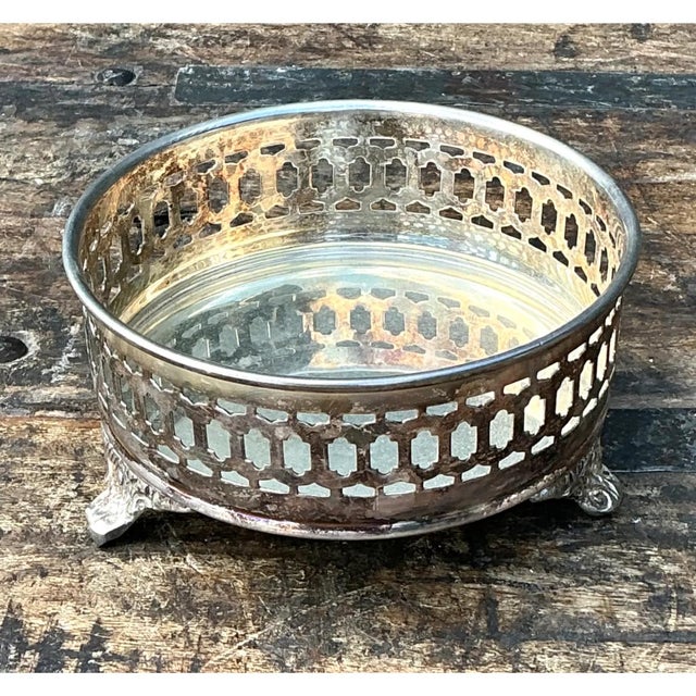 Vintage Silver Plate Wine Coaster For Sale - Image 11 of 12