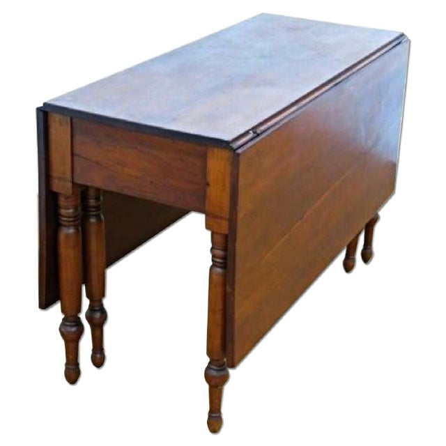 Antique Early Cherry Drop Leaf Spindle Legs Table Console Chairish