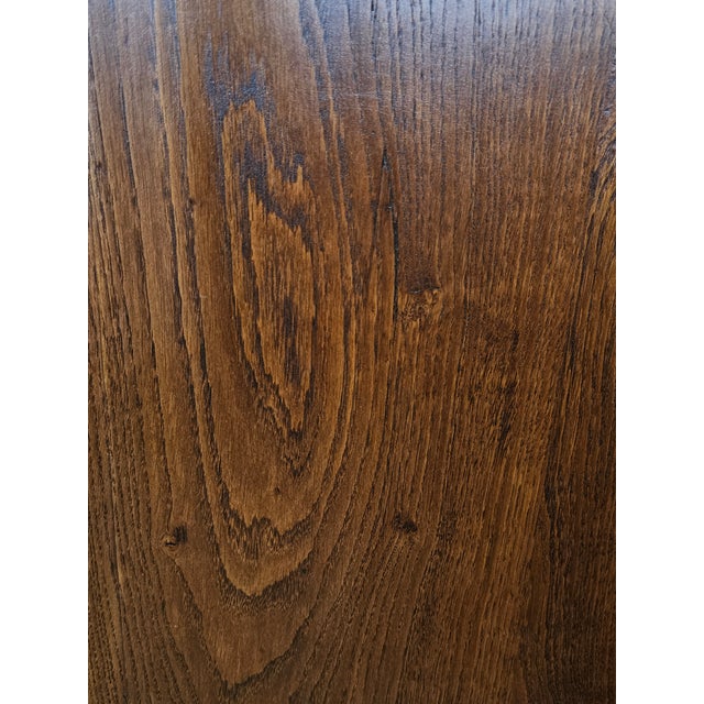 French 1920s Solid Oak Bed Frame Carved Floral Design Full / Queen Adaptable For Sale - Image 15 of 17