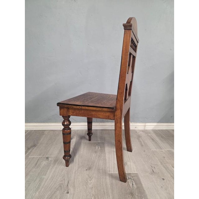Antique Oak Hall Chairs from Guillows, 1870s, Set of 2 For Sale - Image 4 of 10