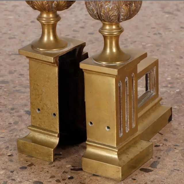 Pair of 1940s French Gilt Bronze Chenets or Andirons in the Form of Either Pineapples, Pine Cones or For Sale In New York - Image 6 of 7