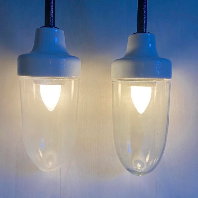Black Art Deco Wall Sconces in Cast Iron with Glass and Ceramic, 1930s, Set of 2 For Sale - Image 8 of 12