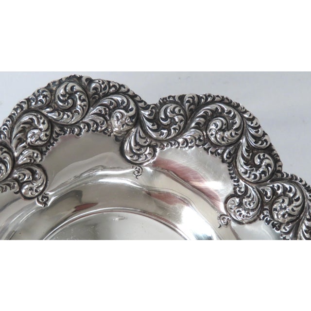 Fancy Hand Made Repousse Antique American Victorian Sterling Silver Wine Coaster For Sale In Boston - Image 6 of 13