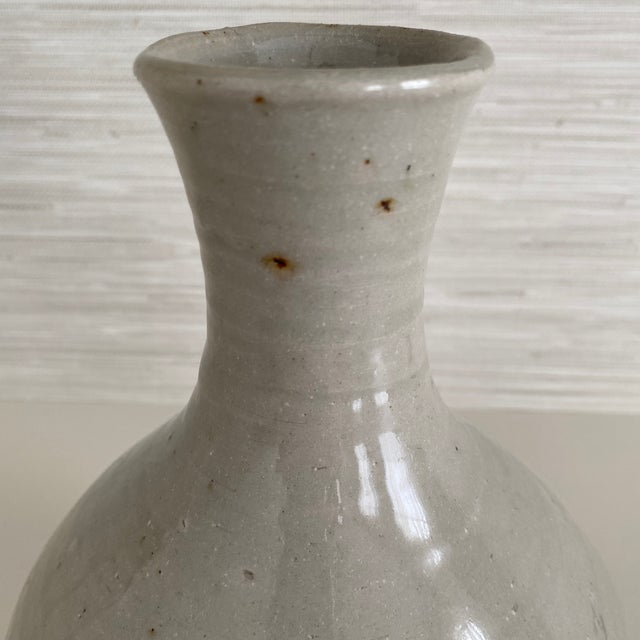Antique Ceramic Bottle Vase With Cobalt Blue Blossom Vine Motif For Sale In Dallas - Image 6 of 12