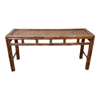 Mid 20th Century Bamboo Console Table For Sale
