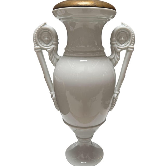 Pair of 1960s Hollywood Regency Neoclassical Blanc De Chin Urn Form Table Lamps For Sale In Los Angeles - Image 6 of 6