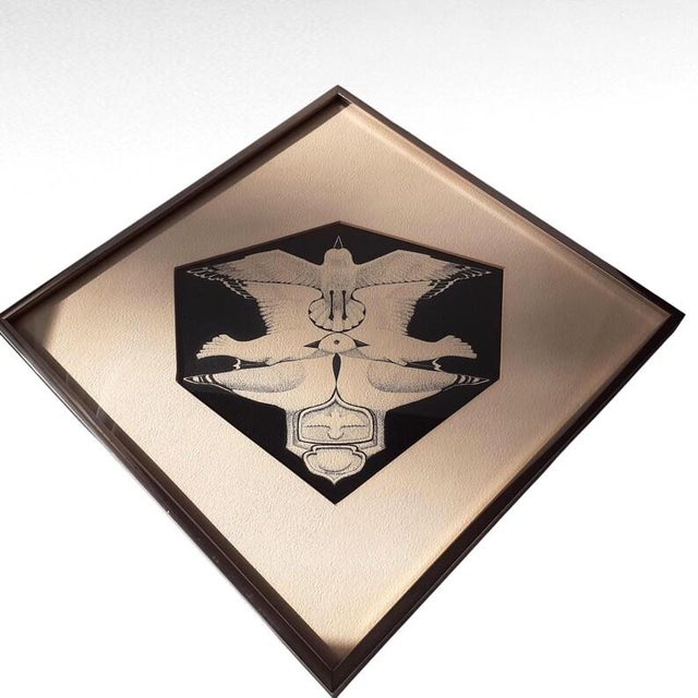 Original etching by American printmaker Elaine Bartholomew Rothwell (1926–2011). This piece is a quintessential...
