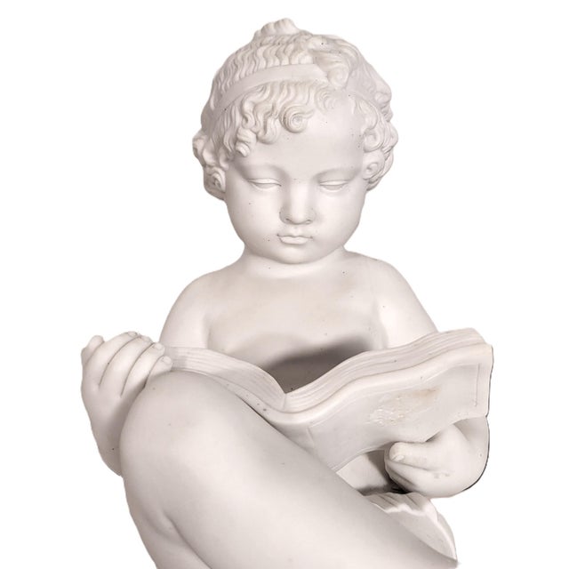 Pair Antique French White Bisque Porcelain Putti Baby Cherubs Sculpture Figures For Sale - Image 18 of 18
