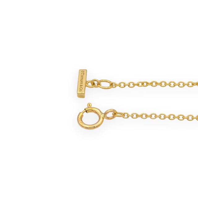 Metal Tiffany & Co. T Collection 18k Yellow Gold Turquoise and Diamond Necklace For Sale - Image 7 of 8
