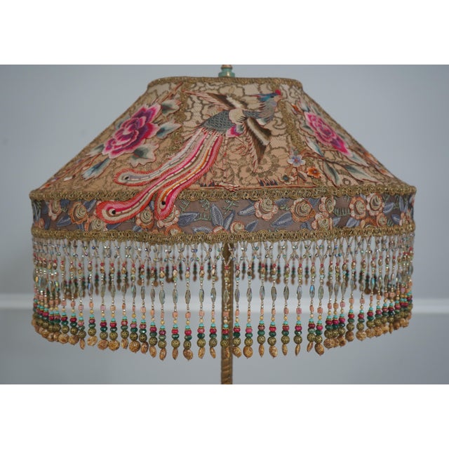 Vintage Art Deco Peacock Shade Floor Lamp For Sale - Image 4 of 18